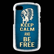 Coque Blackberry Q10 Keep Calm and Be Free Bleu