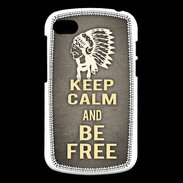 Coque Blackberry Q10 Keep Calm and Be Free Gris