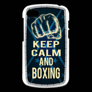Coque Blackberry Q10 Keep Calm and Boxing Bleu