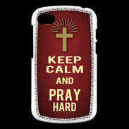 Coque Blackberry Q10 Keep Calm and Pray Christian Rouge