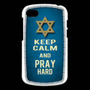 Coque Blackberry Q10 Keep Calm and Pray jewish BLeu
