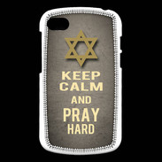 Coque Blackberry Q10 Keep Calm and Pray jewish Gris