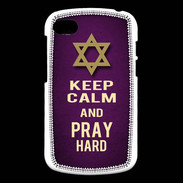 Coque Blackberry Q10 Keep Calm and Pray jewish Violet