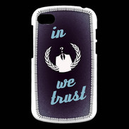 Coque Blackberry Q10 In anonymous We trust bleu ZG