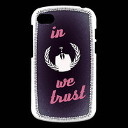 Coque Blackberry Q10 In anonymous We trust Rouge ZG
