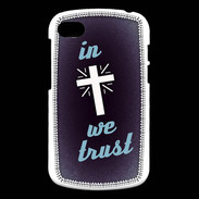 Coque Blackberry Q10 In Christ We trust Bleu ZG
