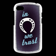 Coque Blackberry Q10 In Luck We trust Bleu ZG
