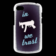 Coque Blackberry Q10 In Uzi We trust Bleu ZG