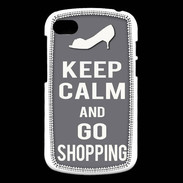 Coque Blackberry Q10 Keep Calm Go Shopping Gris