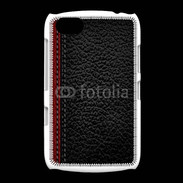 Coque BlackBerry 9720 Effet cuir noir et rouge