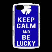 Coque BlackBerry 9720 Keep Calm Be lucky Bleu