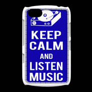 Coque BlackBerry 9720 Keep Calm Listen music Bleu