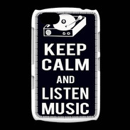 Coque BlackBerry 9720 Keep Calm Listen music Noir
