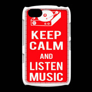 Coque BlackBerry 9720 Keep Calm Listen music Rouge