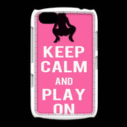 Coque BlackBerry 9720 Keep Calm Play on Rose