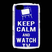 Coque BlackBerry 9720 Keep Calm Watch TV Bleu