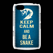 Coque BlackBerry 9720 Keep Calm and Be a Snake bleu