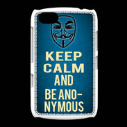 Coque BlackBerry 9720 Keep Calm and Be Anonymous Bleu