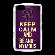Coque BlackBerry 9720 Keep Calm and Be Anonymous Violet
