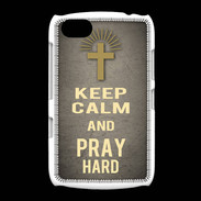 Coque BlackBerry 9720 Keep Calm and Pray Christian Gris
