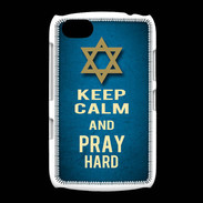 Coque BlackBerry 9720 Keep Calm and Pray jewish BLeu