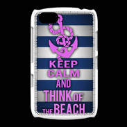 Coque BlackBerry 9720 Keep Calm and Think Beach Bleu