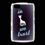 Coque BlackBerry 9720 In Girafe We trust Bleu ZG