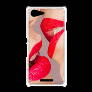 Coque Sony Xpéria E3 Bouche sexy Lesbienne et rouge à lèvres gloss
