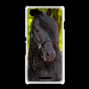 Coque Sony Xpéria E3 Portrait de cheval noir 10