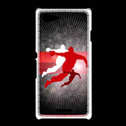Coque Sony Xpéria E3 Illustration Handball en noir et rouge