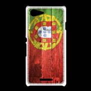 Coque Sony Xpéria E3 Drapeau Portugal imitation bois