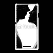 Coque Sony Xpéria E3 Couple d'amoureux en noir et blanc