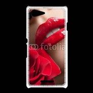 Coque Sony Xpéria E3 Bouche et rose glamour