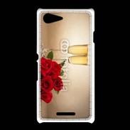 Coque Sony Xpéria E3 Coupe de champagne, roses rouges