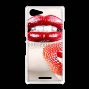 Coque Sony Xpéria E3 Bouche sexy rouge à lèvre gloss rouge fraise