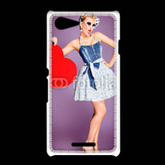 Coque Sony Xpéria E3 femme glamour coeur style betty boop