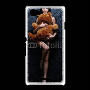 Coque Sony Xpéria E3 Femme glamour câlin nounours