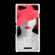 Coque Sony Xpéria E3 Femme élégante en noire et rouge 10