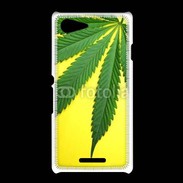 Coque Sony Xpéria E3 Feuille de cannabis sur fond jaune