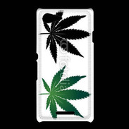 Coque Sony Xpéria E3 Double feuilles de cannabis