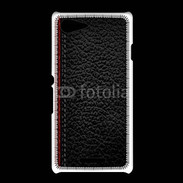 Coque Sony Xpéria E3 Effet cuir noir et rouge