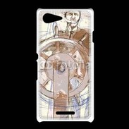 Coque Sony Xpéria E3 Illustration d'un capitaine de bateau