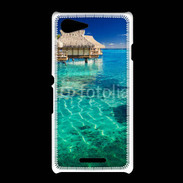 Coque Sony Xpéria E3 Bungalow sur l'eau des tropiques