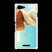 Coque Sony Xpéria E3 Femme à chapeau de plage