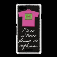 Coque Sony Xpéria E3 Femme de rugbyman Bonus offensif-défensif Noir