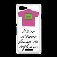 Coque Sony Xpéria E3 Femme de rugbyman Bonus offensif-défensif Blanc
