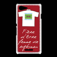 Coque Sony Xpéria E3 Femme de rugbyman Bonus offensif-défensif Rouge