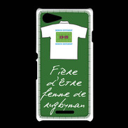 Coque Sony Xpéria E3 Femme de rugbyman Bonus offensif-défensif Vert