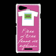Coque Sony Xpéria E3 Femme de rugbyman Bonus offensif-défensif Rose