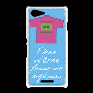 Coque Sony Xpéria E3 Femme de rugbyman Bonus offensif-défensif Bleu